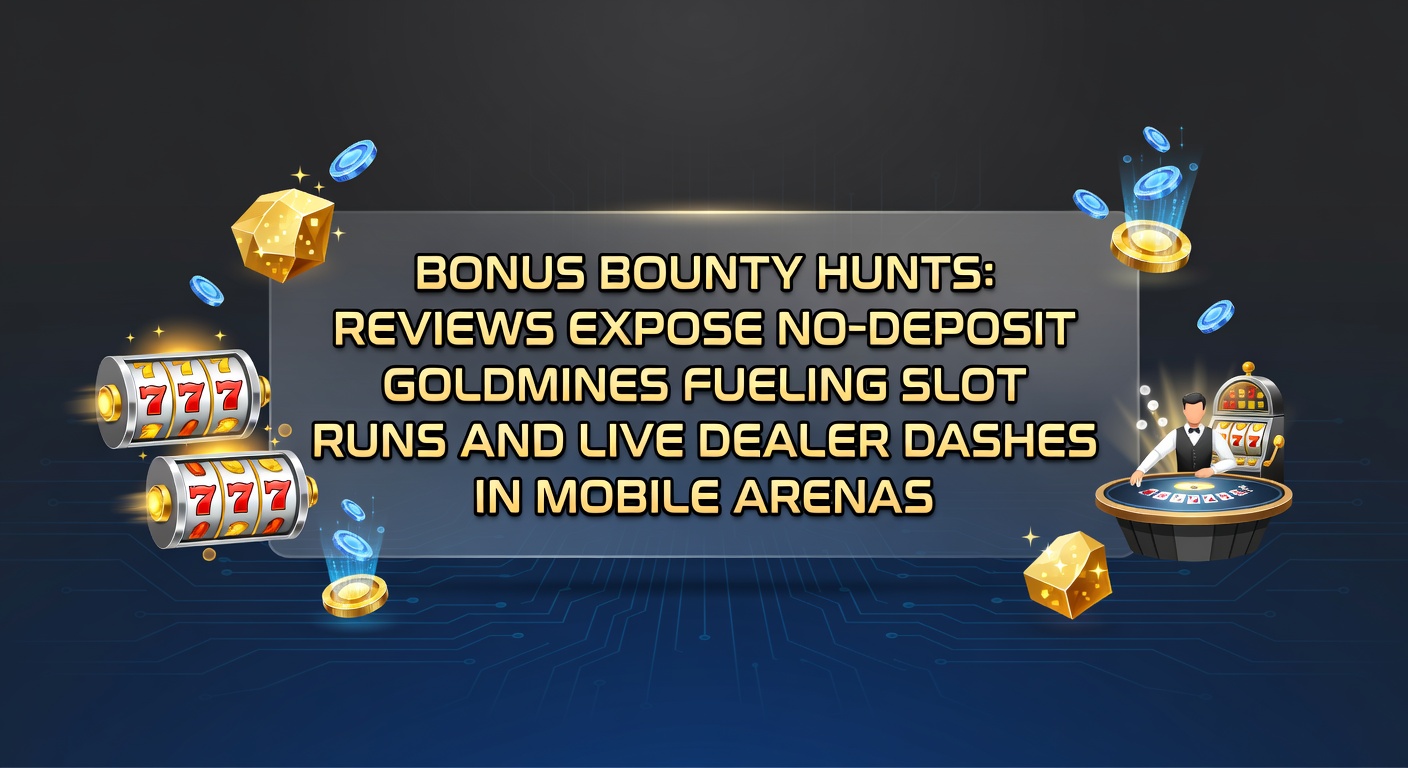 Vibrant mobile casino screen showing no-deposit bonus activations amid spinning slots and live dealer tables