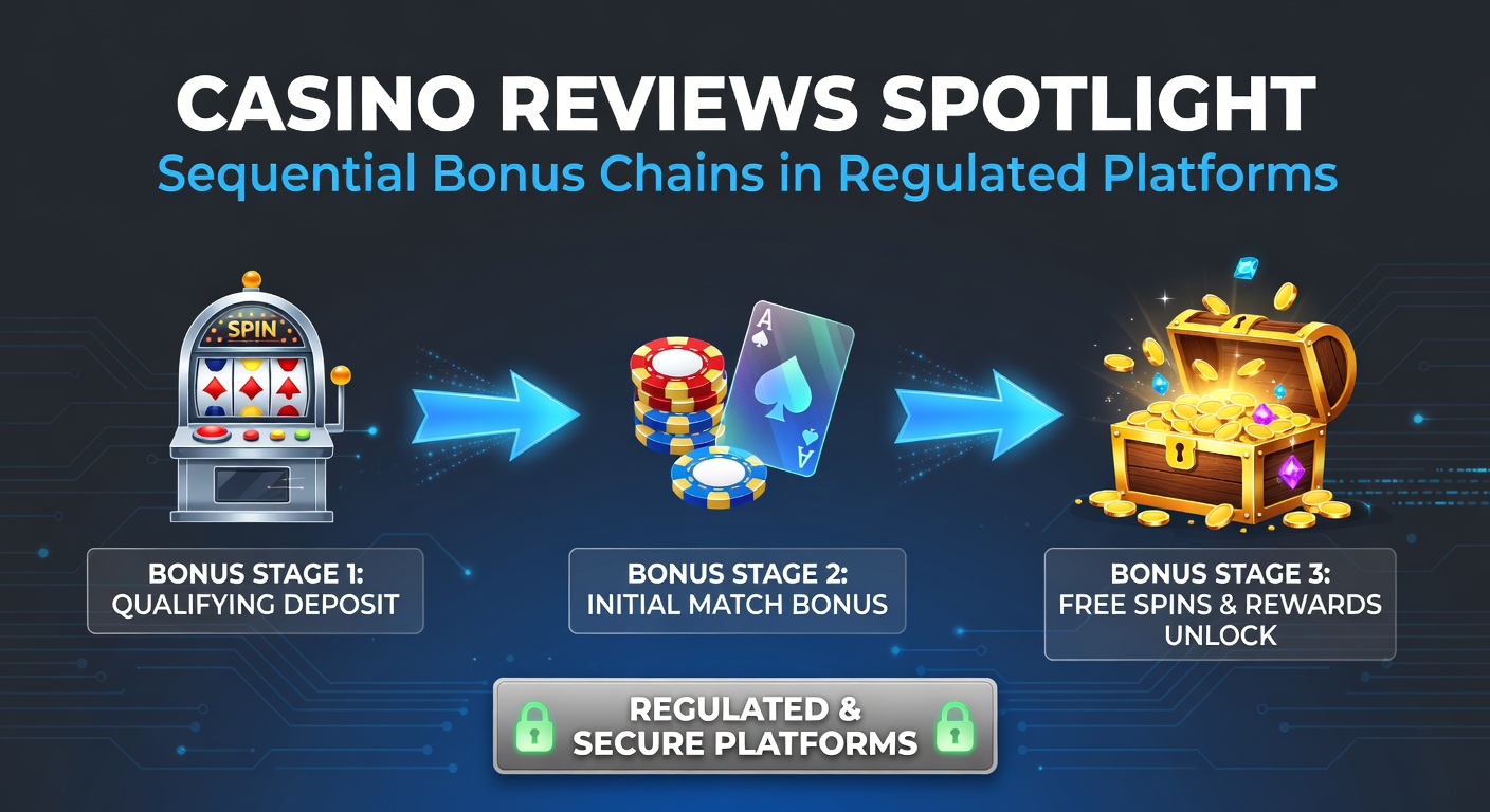 Visual representation of interconnected bonus chains in a vibrant casino interface, showing progression from welcome offers to loyalty tiers