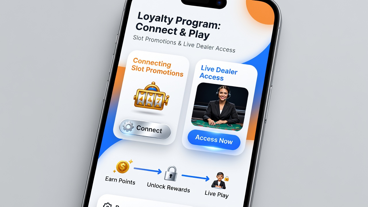 Player dashboard displaying loyalty points earned from slots and available live dealer redemptions