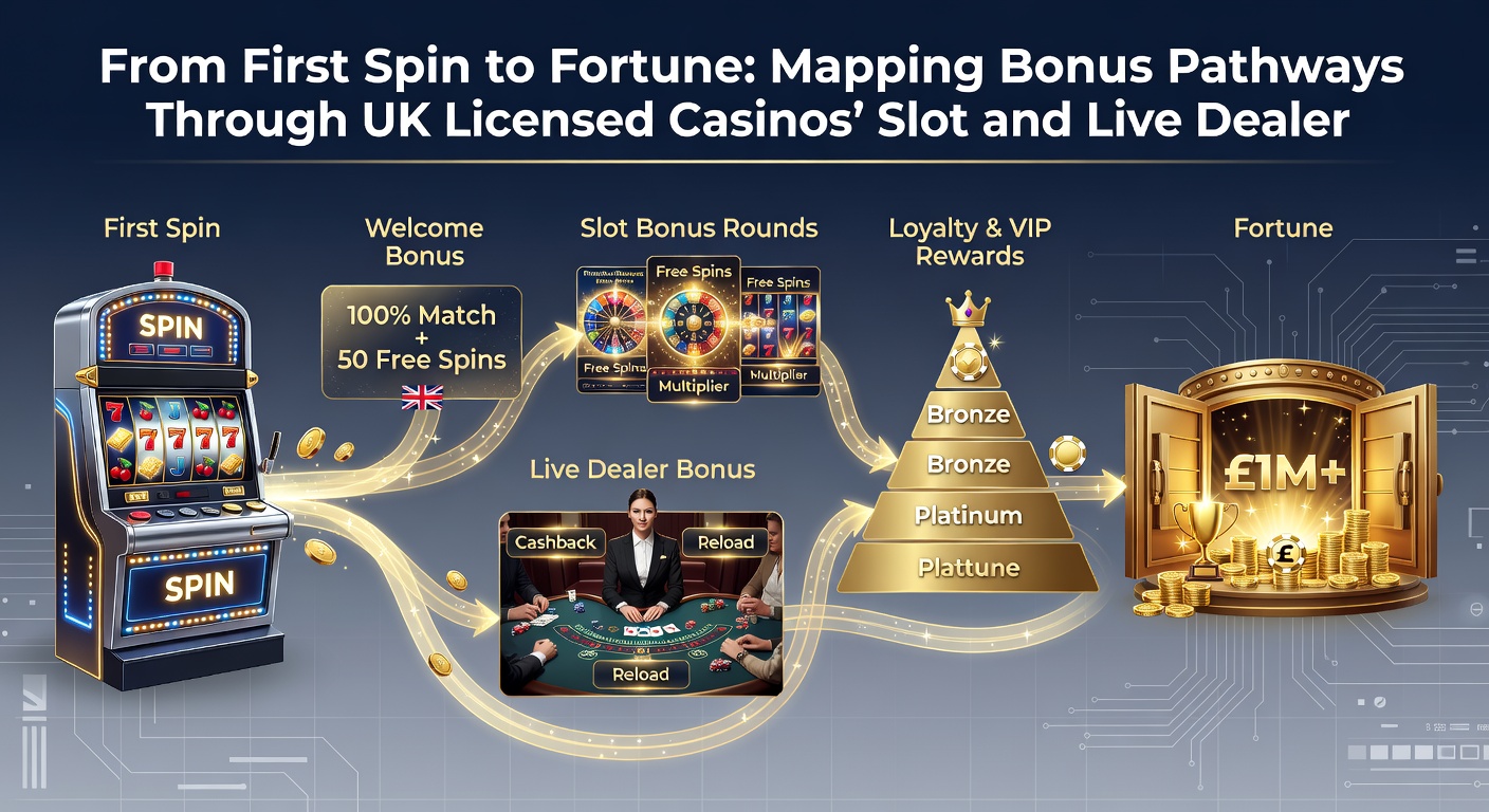 Live dealer table with cards and chips in action, surrounded by digital bonus notifications in a UK casino interface