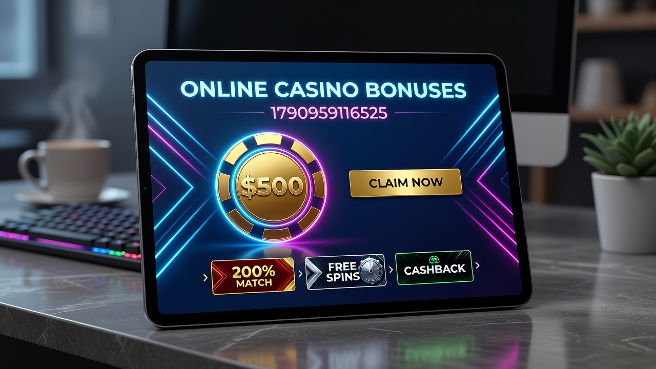 Mobile device showing live dealer casino games with bonus notifications and promotional banners