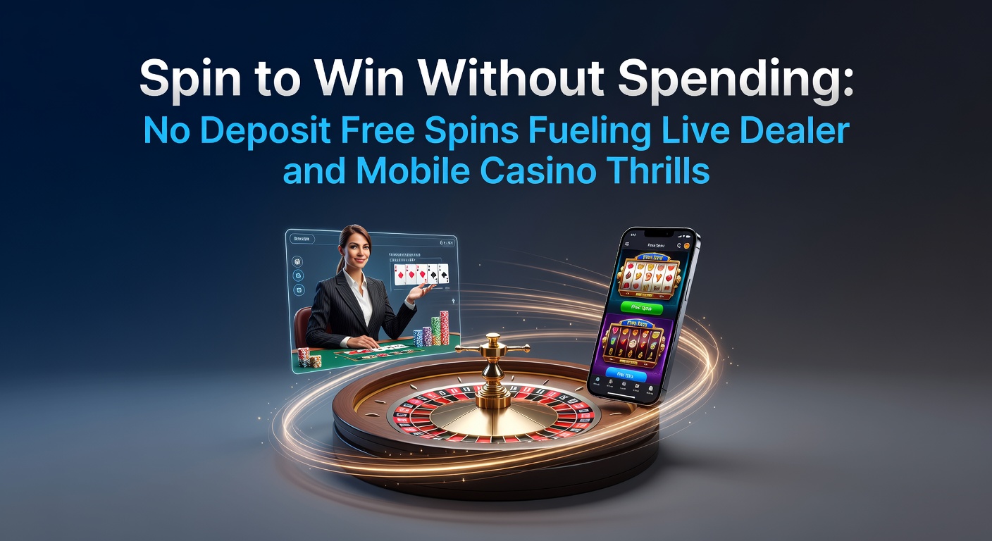Live dealer roulette wheel spinning in high-definition stream on a mobile device, with overlaid free spin notifications highlighting no-deposit bonuses