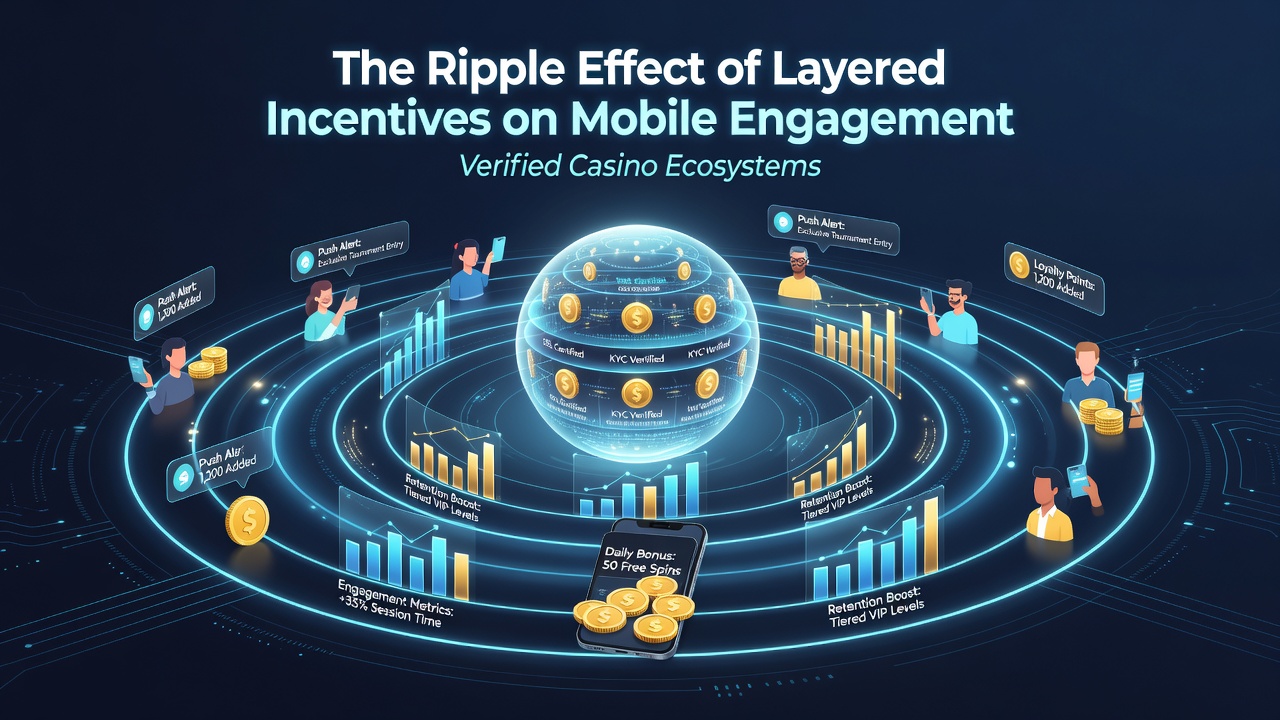 Analytics dashboard showing mobile engagement trends influenced by layered casino incentives